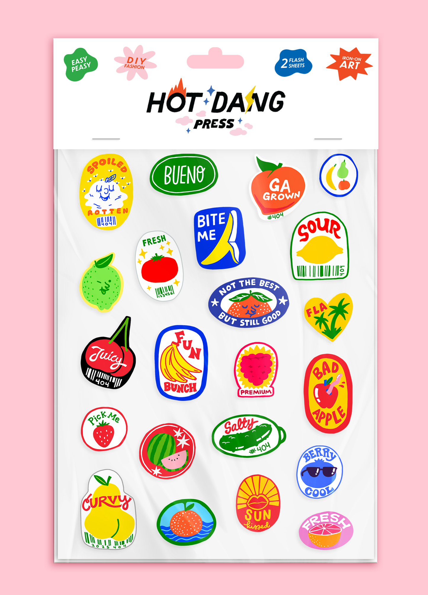 Produce Stickers Iron-on Sheet Set