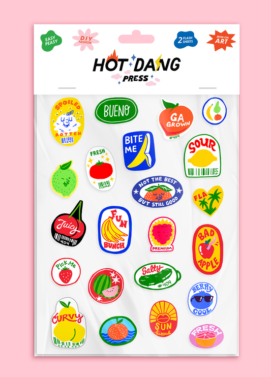 Produce Stickers Iron-on Sheet Set